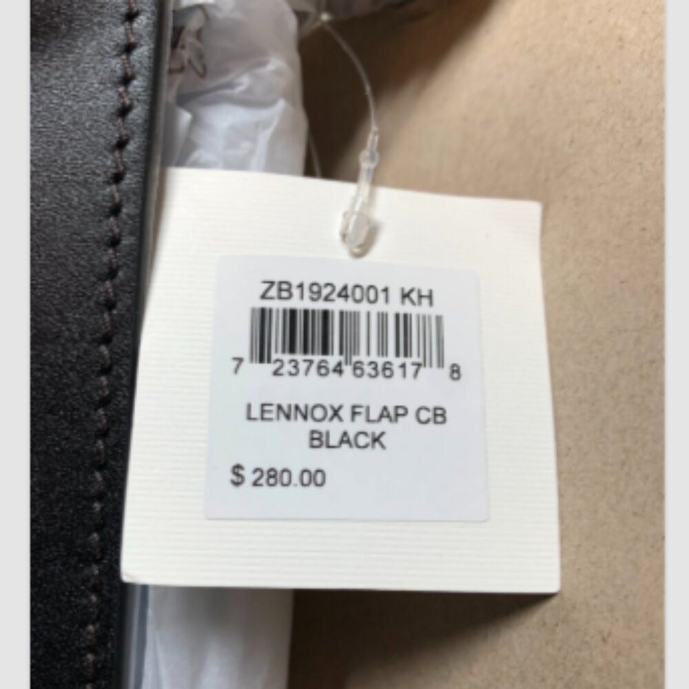 NWT FOSSIL Lennox Flap Leather Crossbody Bag Black MSRP $280 - Picture 15 of 15